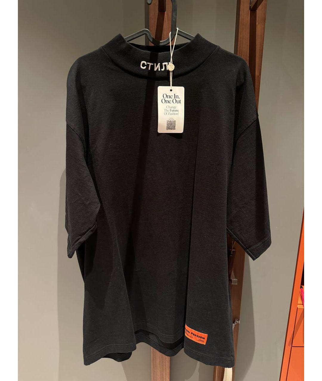 HERON PRESTON Черная хлопковая футболка, фото 2