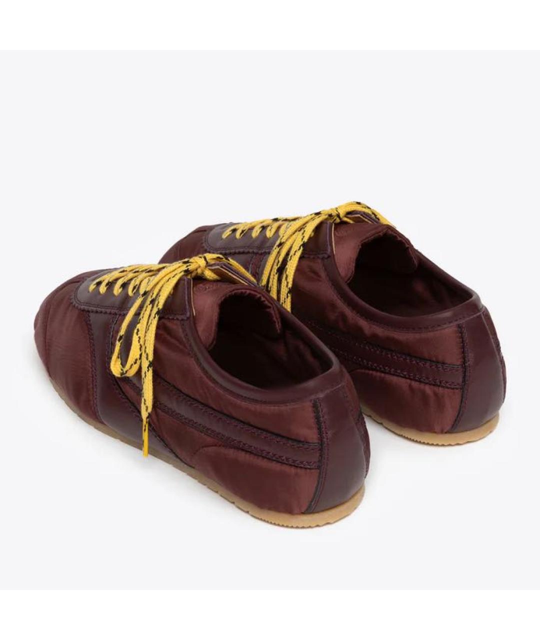 DRIES VAN NOTEN Бордовые текстильные кроссовки, фото 4