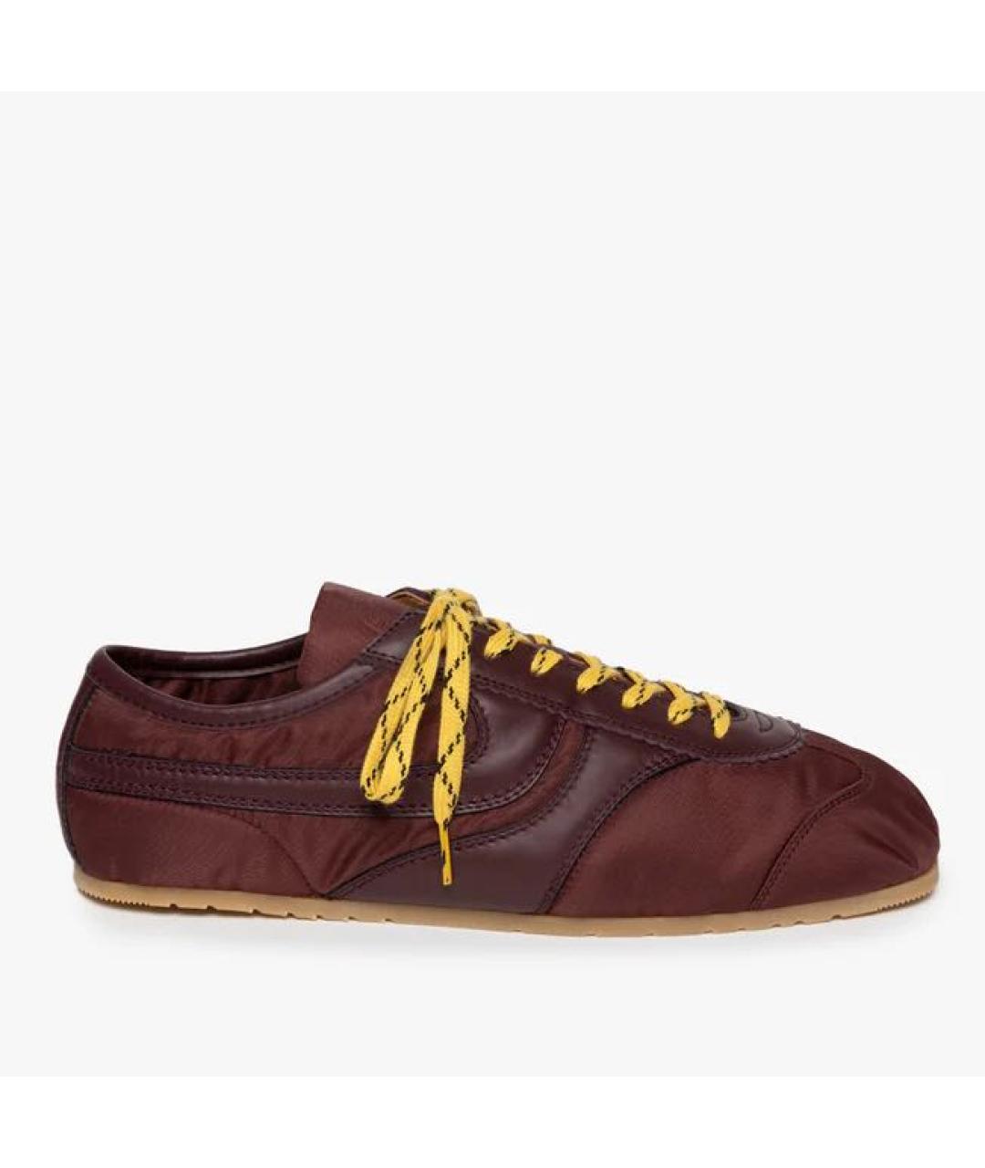DRIES VAN NOTEN Бордовые текстильные кроссовки, фото 2