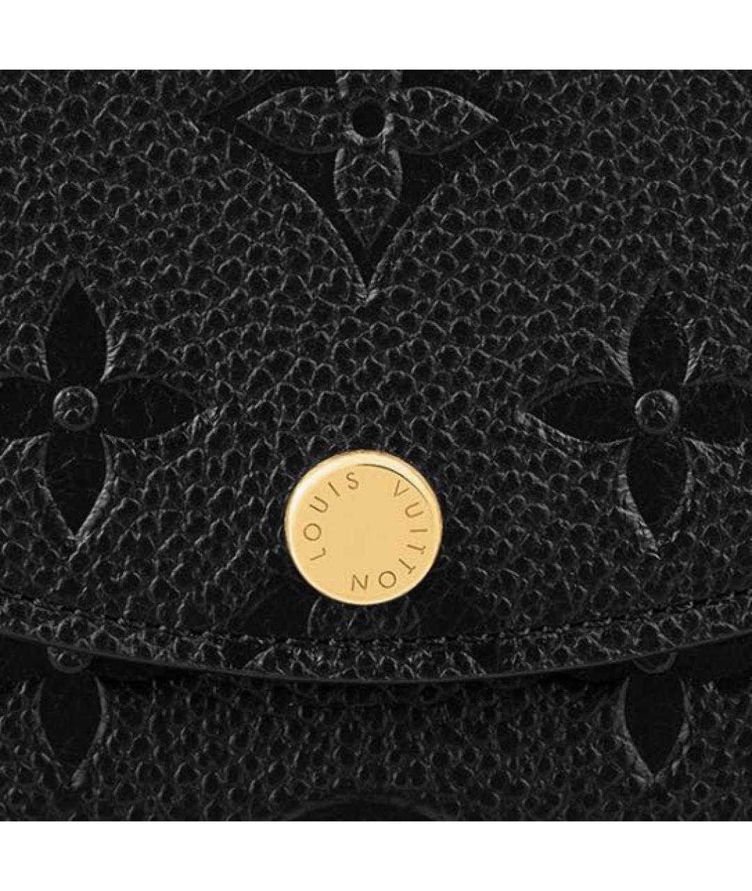LOUIS VUITTON Черный кожаный кошелек, фото 4