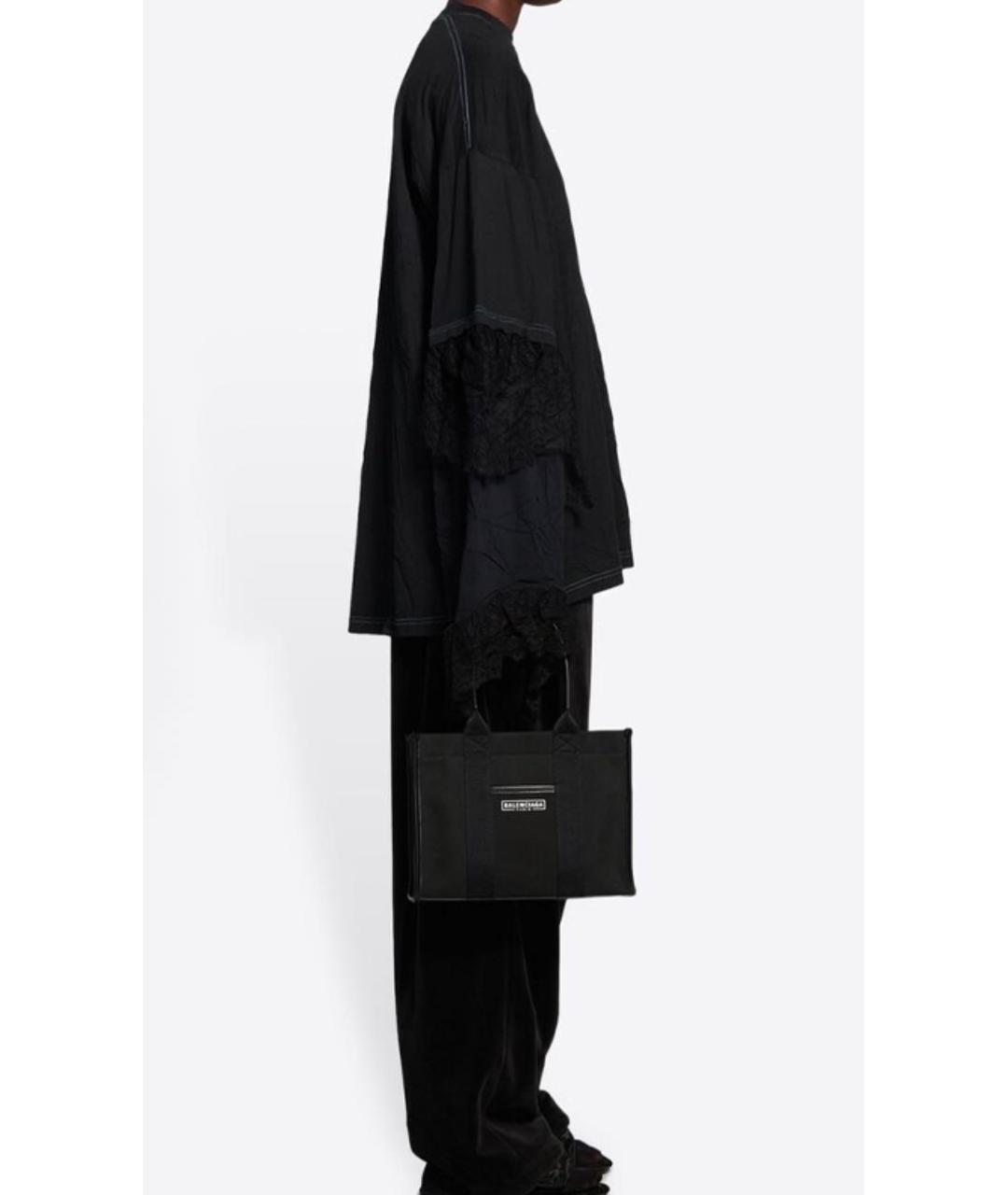BALENCIAGA Черная тканевая сумка с короткими ручками, фото 6