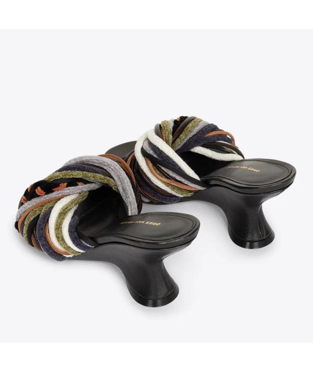 DRIES VAN NOTEN Мульти кожаные мюли, фото 4