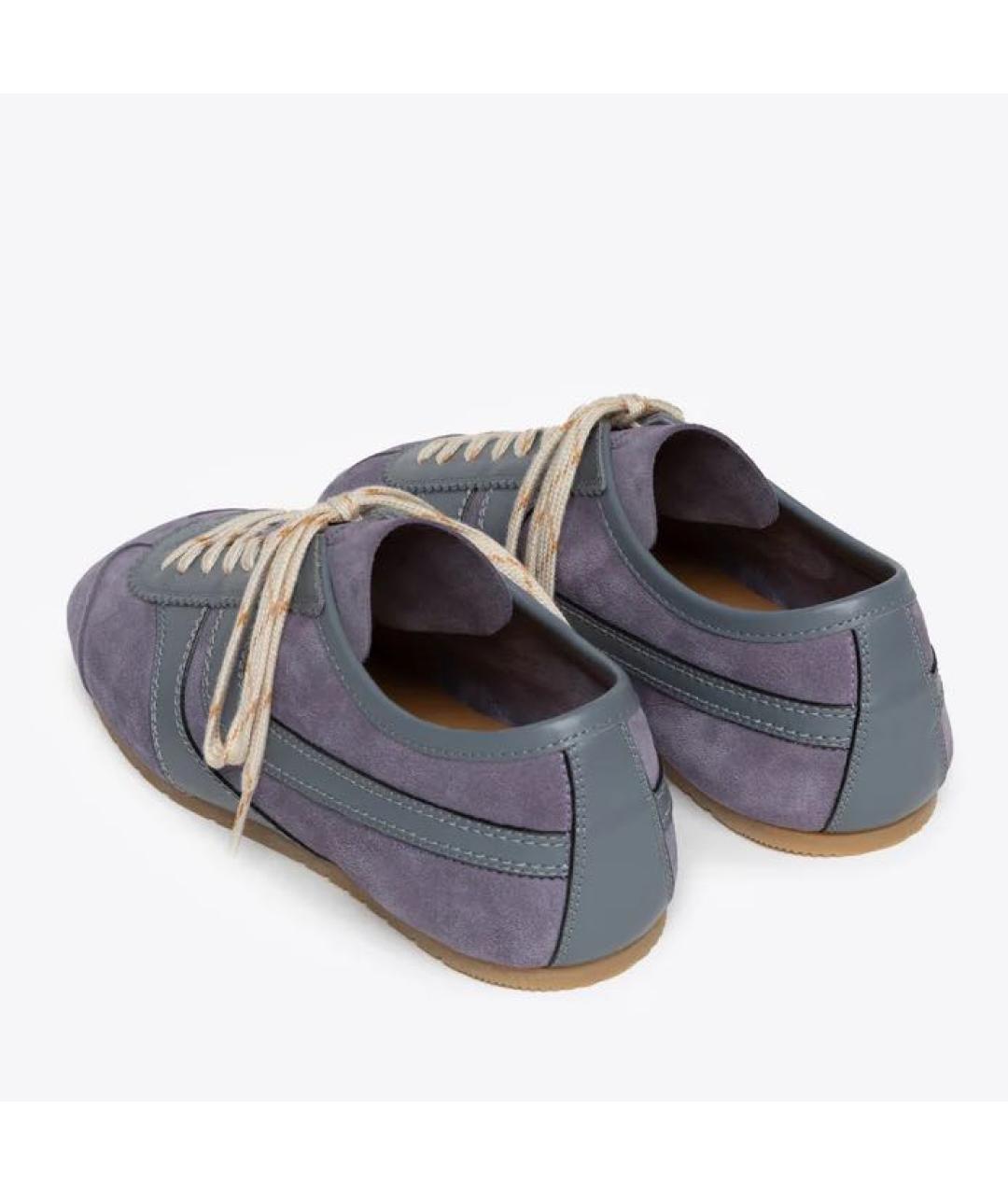 DRIES VAN NOTEN Фиолетовые замшевые кроссовки, фото 4