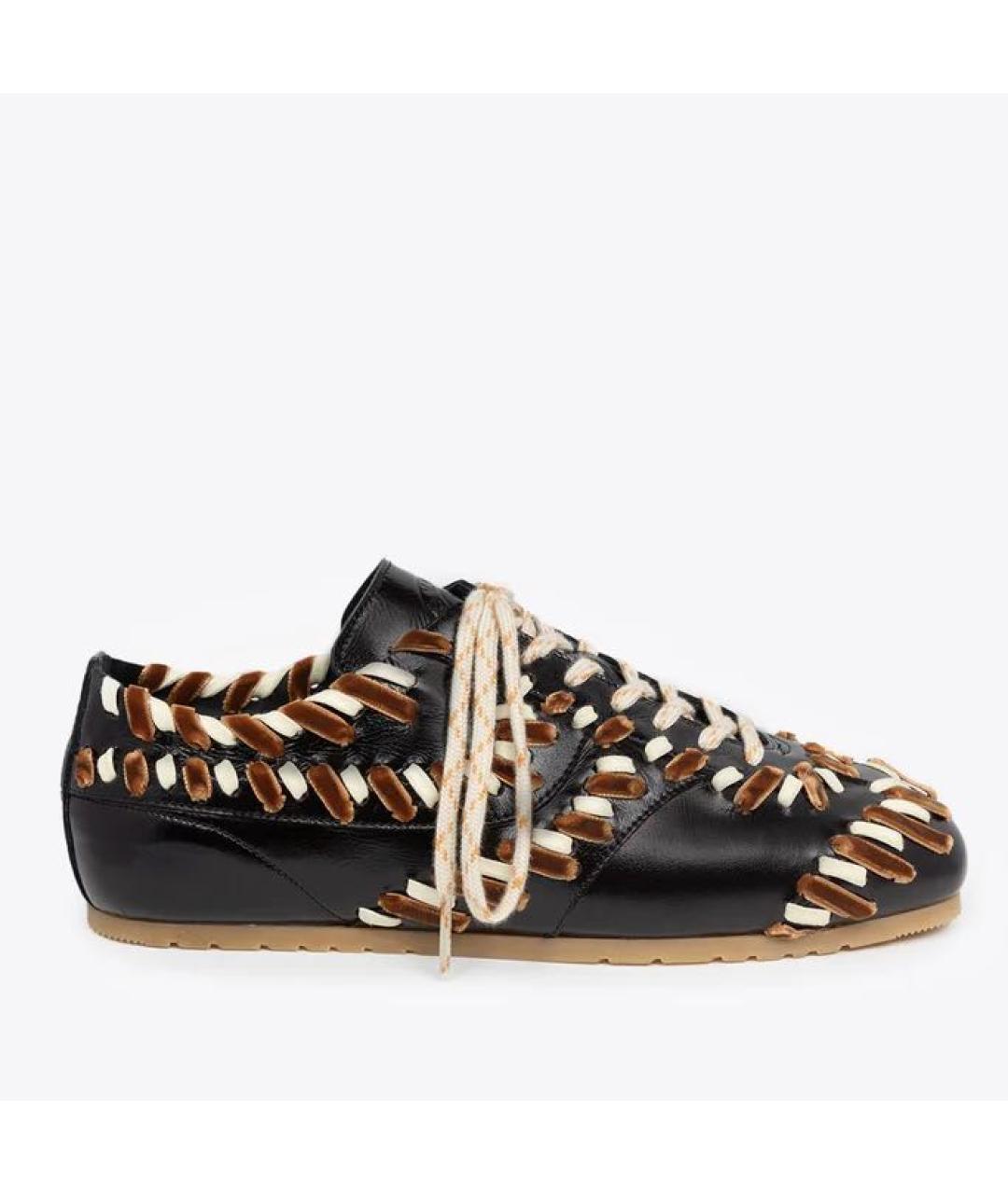 DRIES VAN NOTEN Коричневые кожаные кроссовки, фото 2