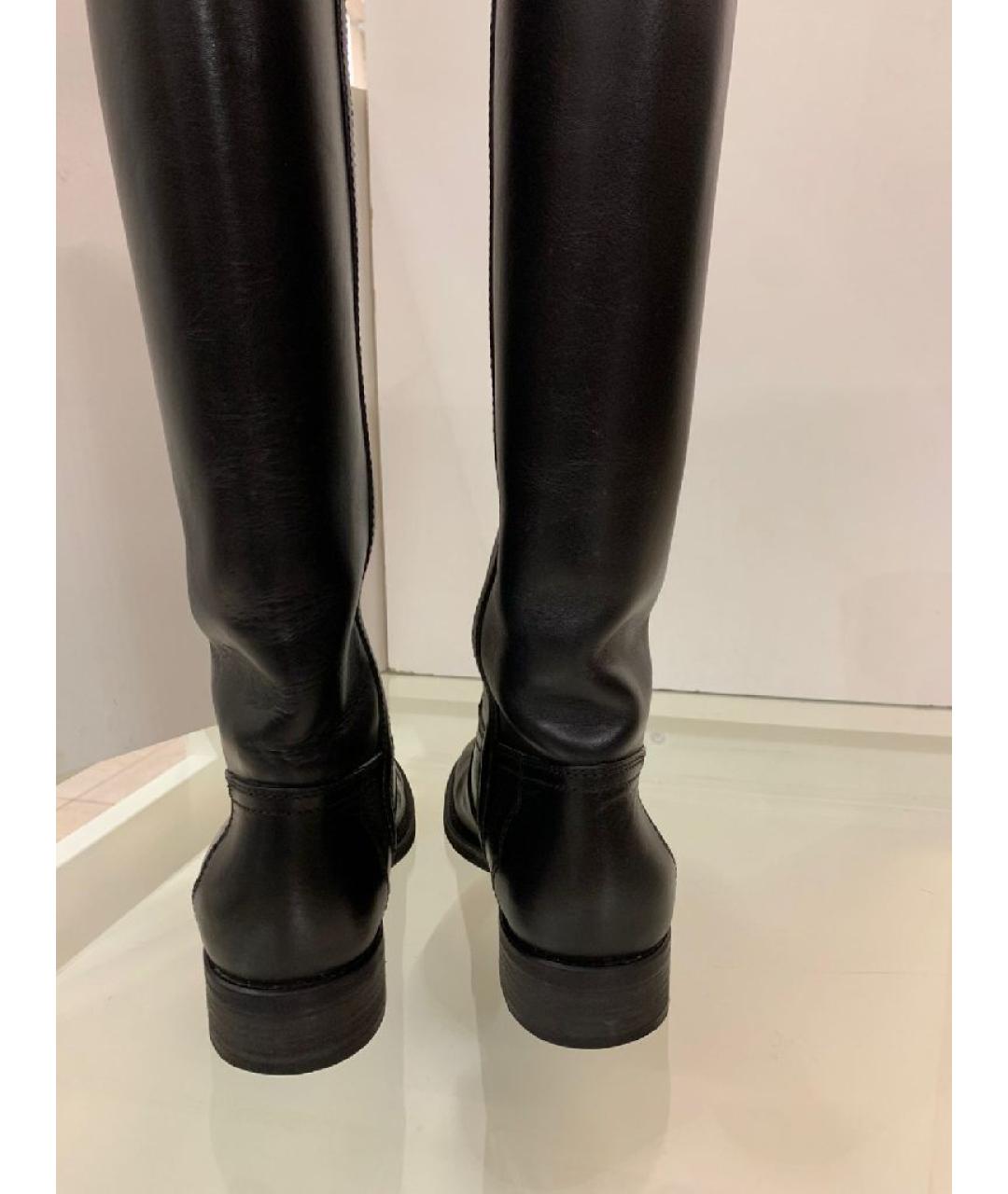 SAINT LAURENT Черные кожаные сапоги, фото 5