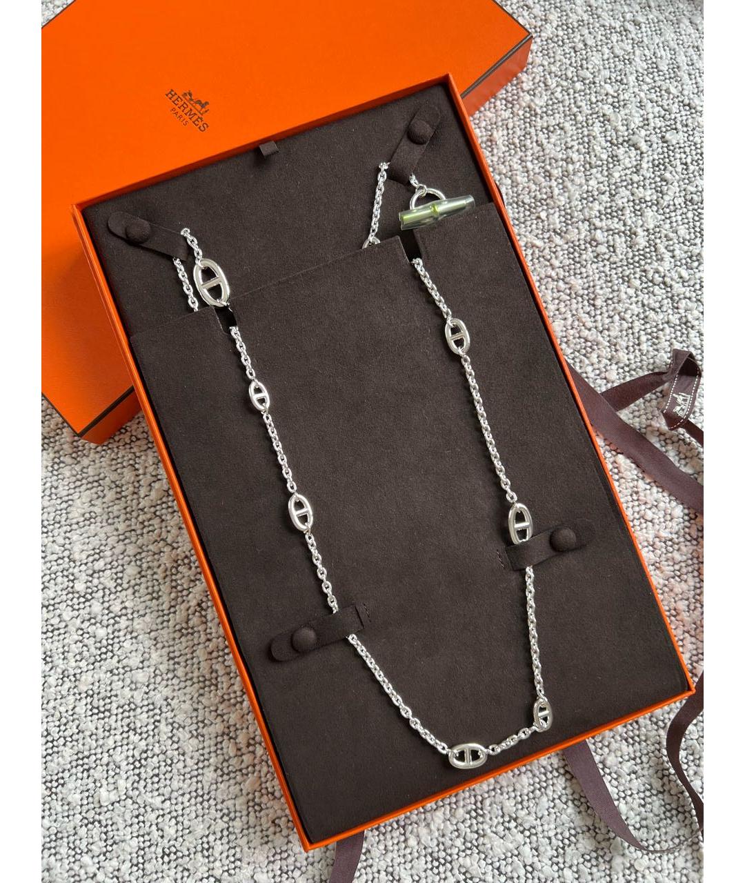 HERMES Серебряное с серебряным покрытием колье, фото 6