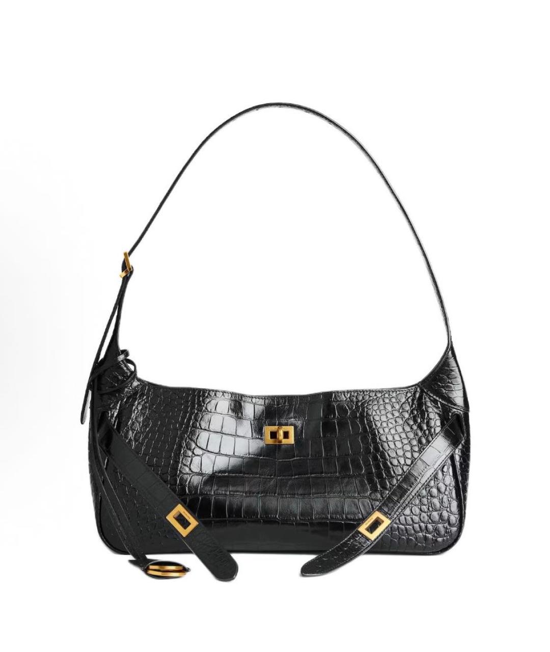 BALENCIAGA Черная кожаная сумка с короткими ручками, фото 1