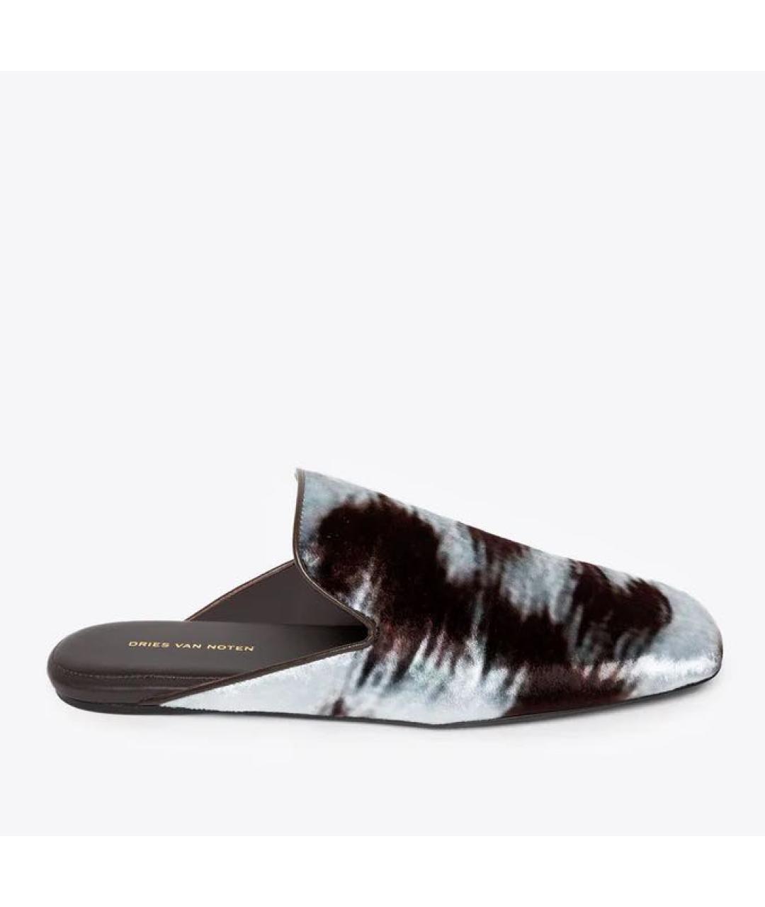 DRIES VAN NOTEN Коричневые текстильные мюли, фото 2
