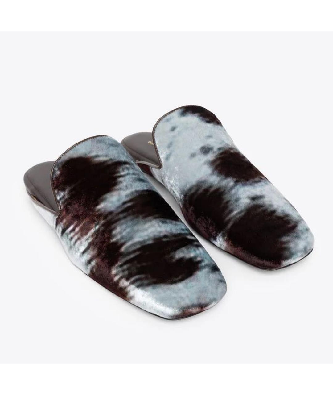 DRIES VAN NOTEN Коричневые текстильные мюли, фото 3