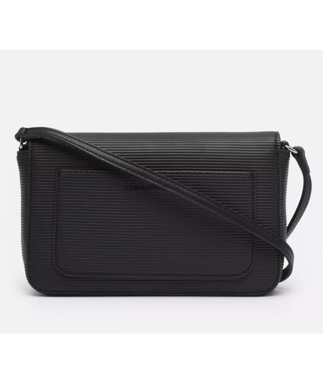 CALVIN KLEIN Черная сумка через плечо из искусственной кожи, фото 2