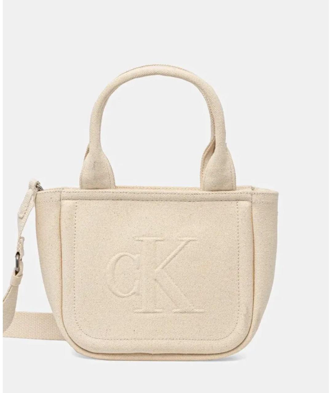 CALVIN KLEIN Бежевая сумка с короткими ручками, фото 3