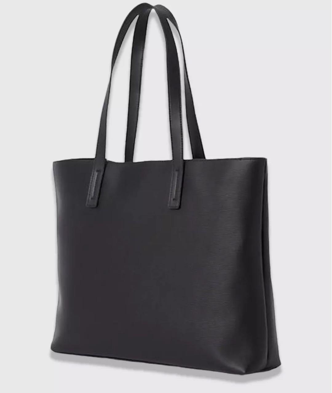 CALVIN KLEIN Черная сумка тоут из искусственной кожи, фото 2