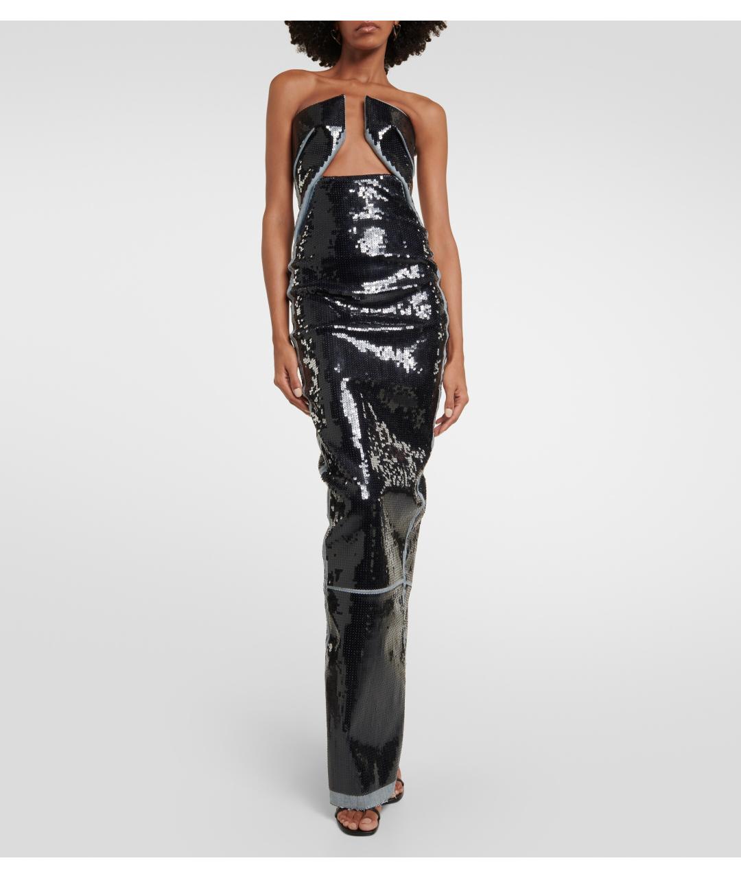 RICK OWENS Черное коктейльное платье, фото 7