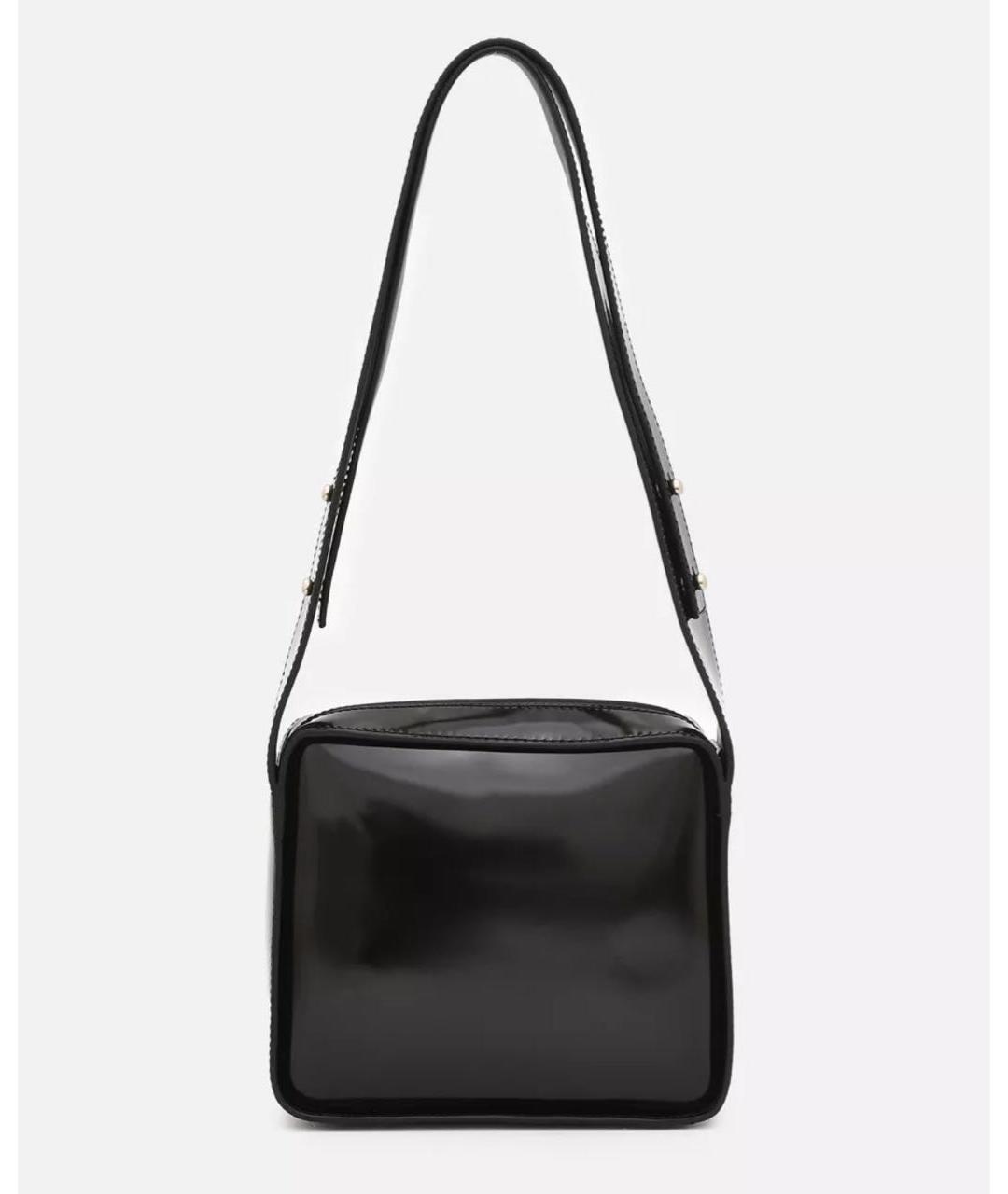 CALVIN KLEIN Черная сумка через плечо из лакированной кожи, фото 2