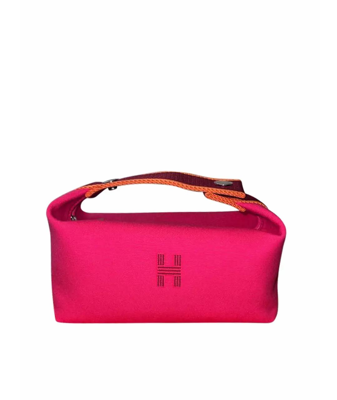 HERMES Фуксия тканевая косметичка, фото 1