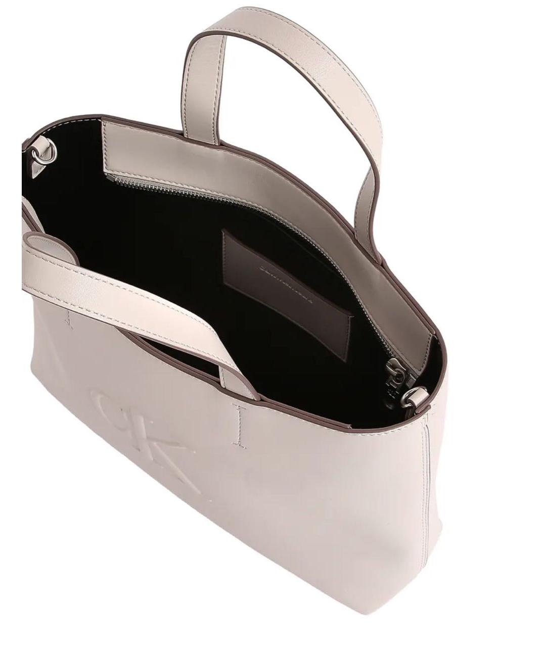 CALVIN KLEIN Бежевая сумка тоут из искусственной кожи, фото 2