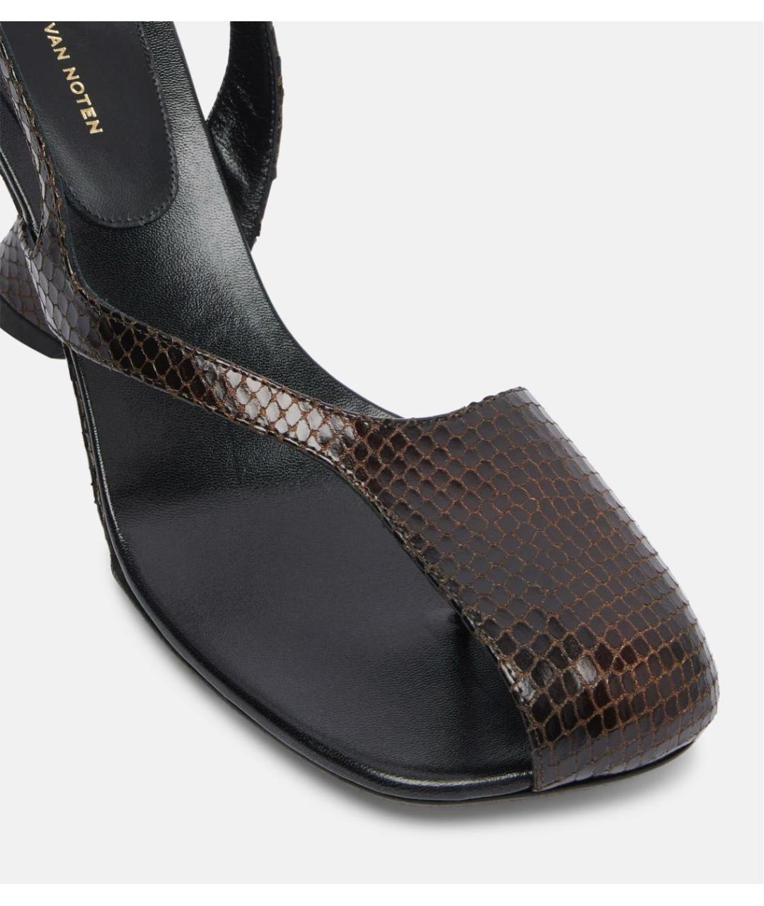 DRIES VAN NOTEN Коричневые кожаные босоножки, фото 4