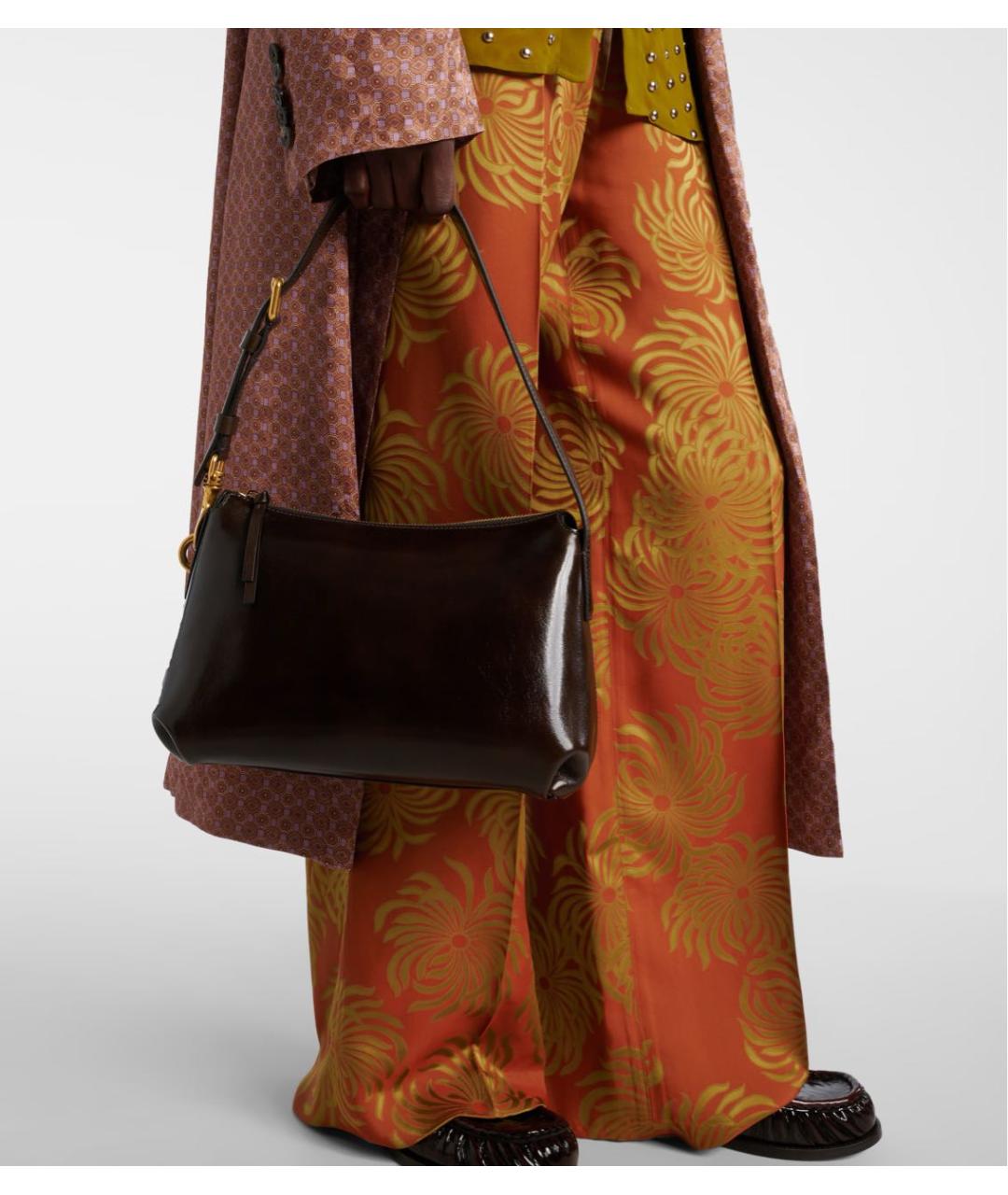 DRIES VAN NOTEN Коричневая кожаная сумка через плечо, фото 6