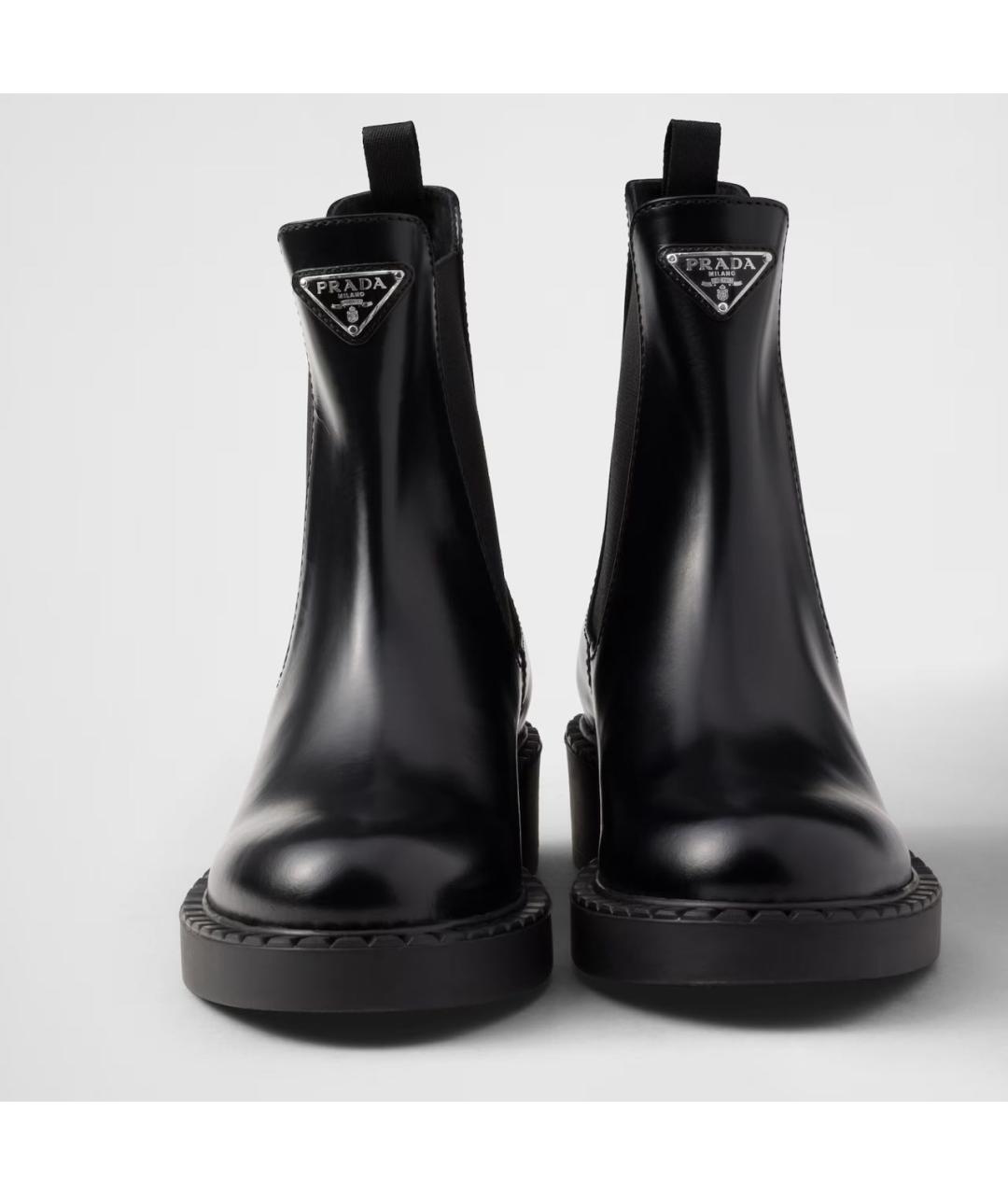 PRADA Черные кожаные ботинки, фото 7