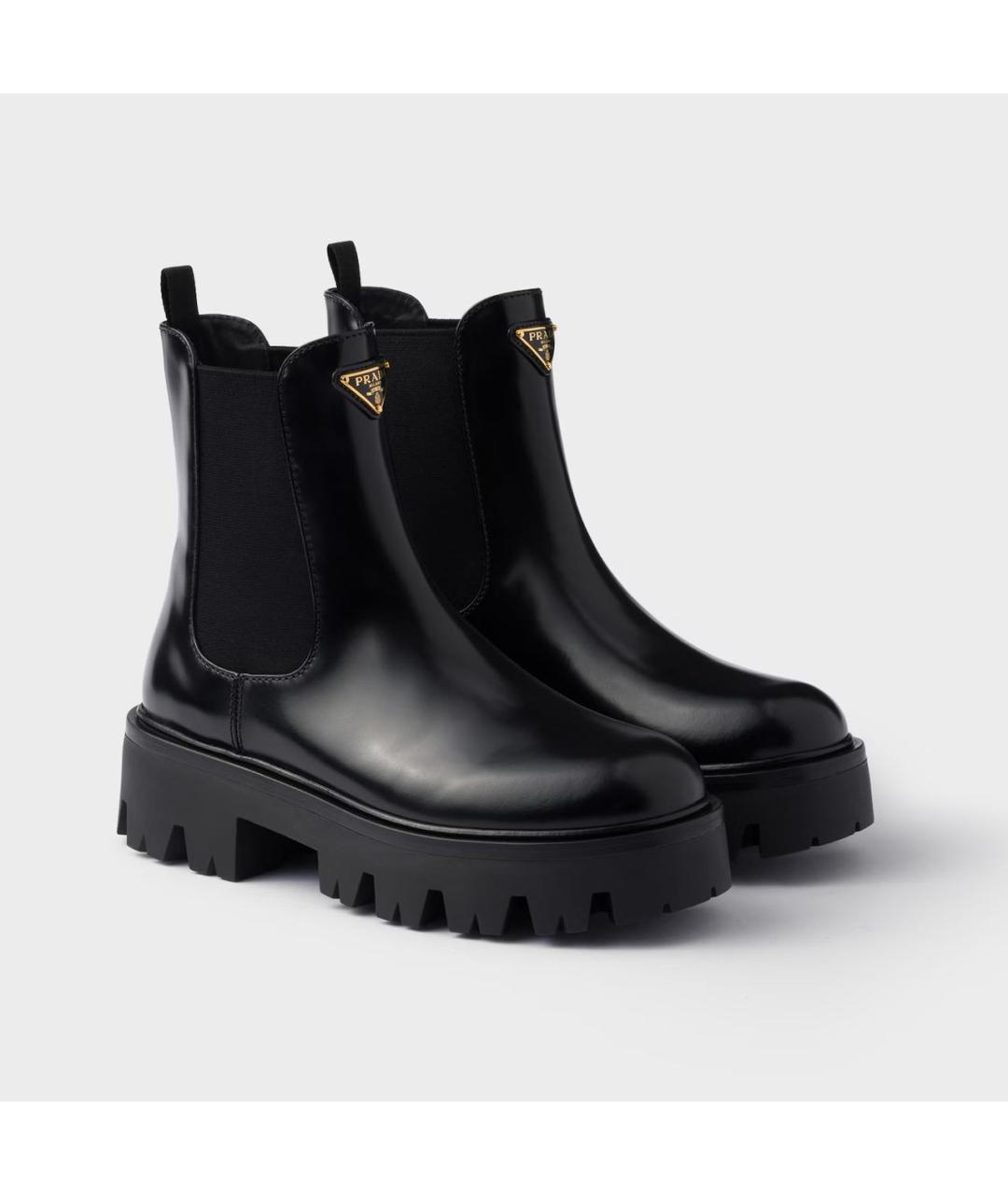 PRADA Черные кожаные ботинки, фото 2