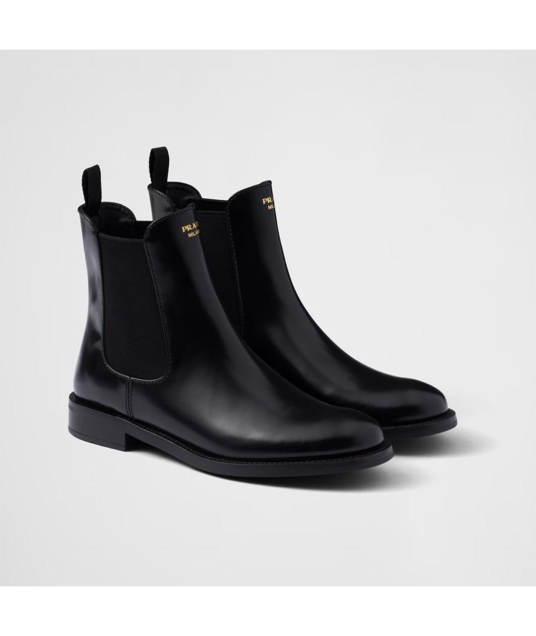 PRADA Черные кожаные ботинки, фото 2