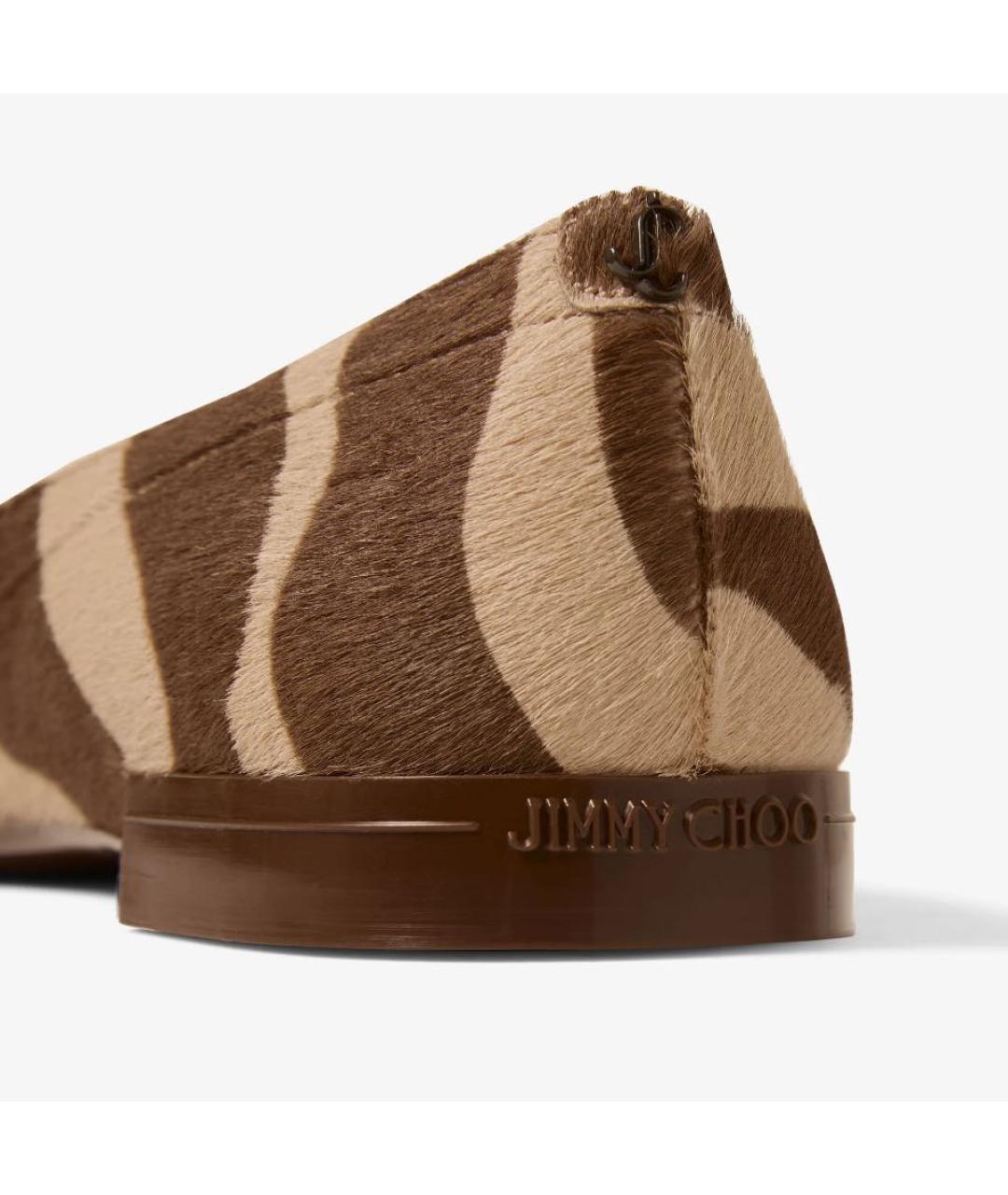 JIMMY CHOO Коричневые кожаные балетки, фото 4