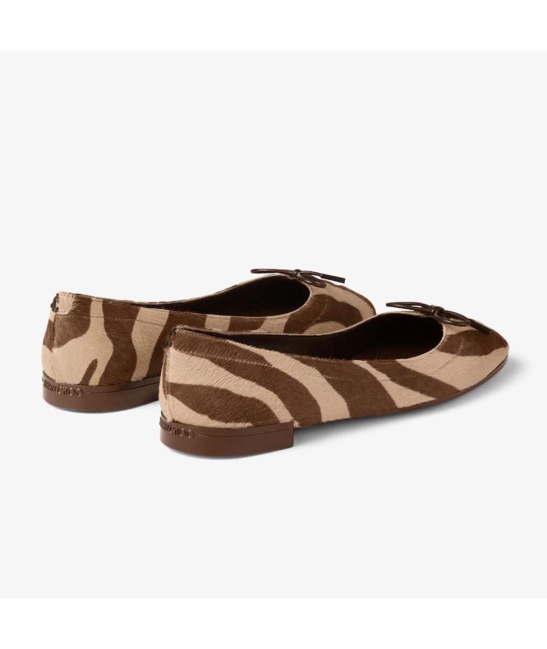 JIMMY CHOO Коричневые кожаные балетки, фото 6