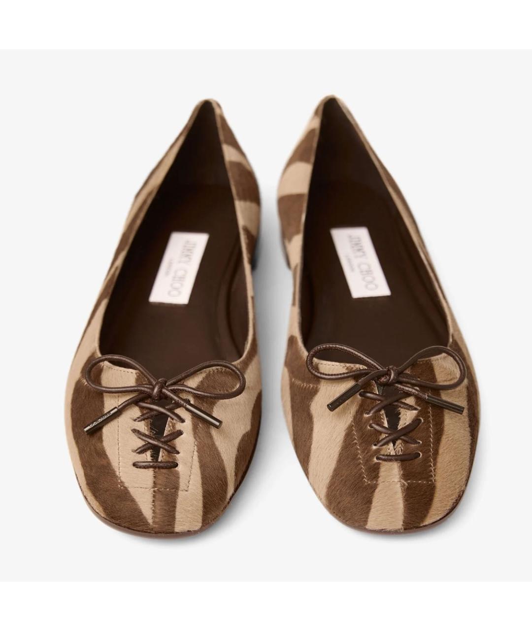 JIMMY CHOO Коричневые кожаные балетки, фото 5