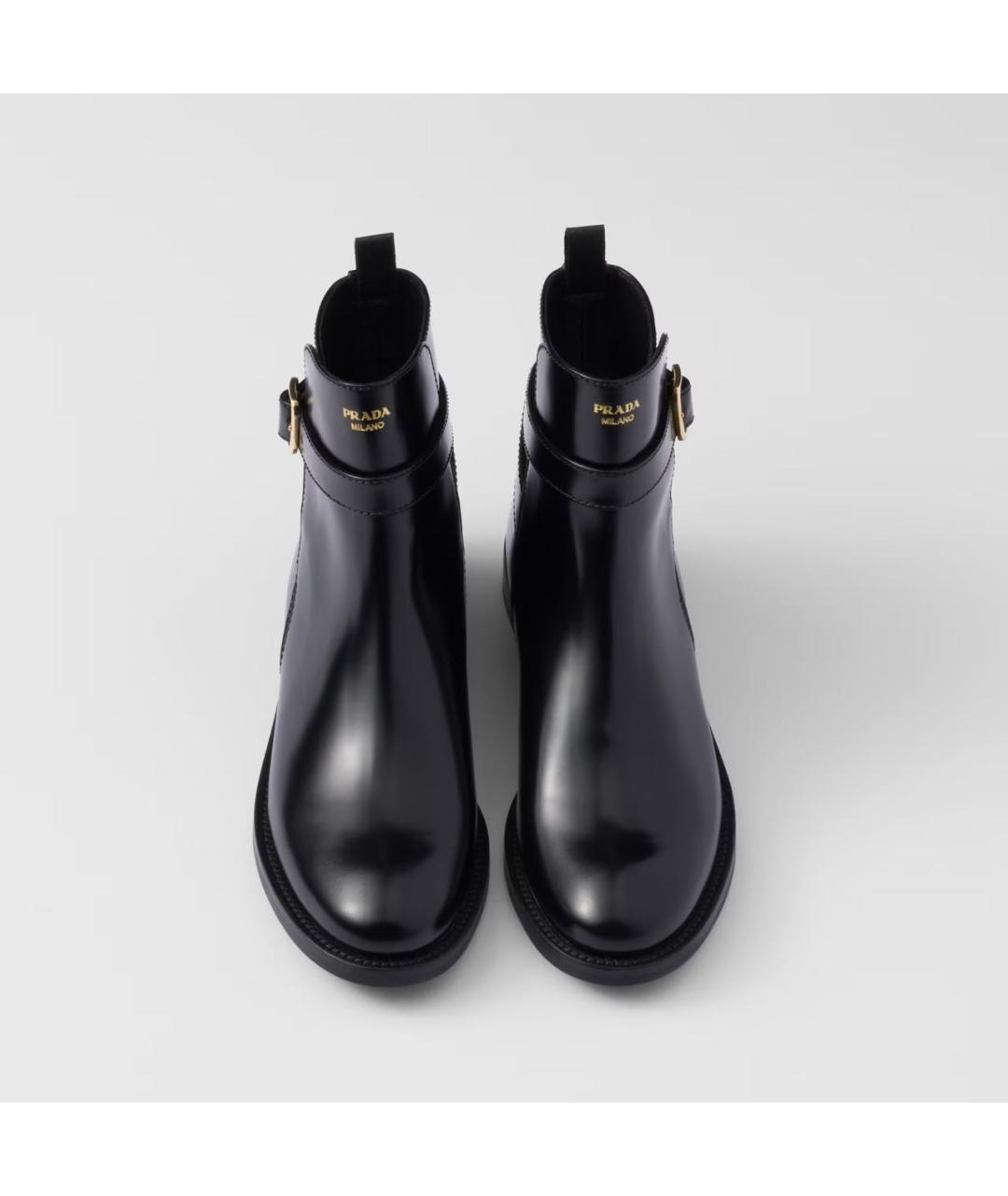 PRADA Черные кожаные ботинки, фото 3