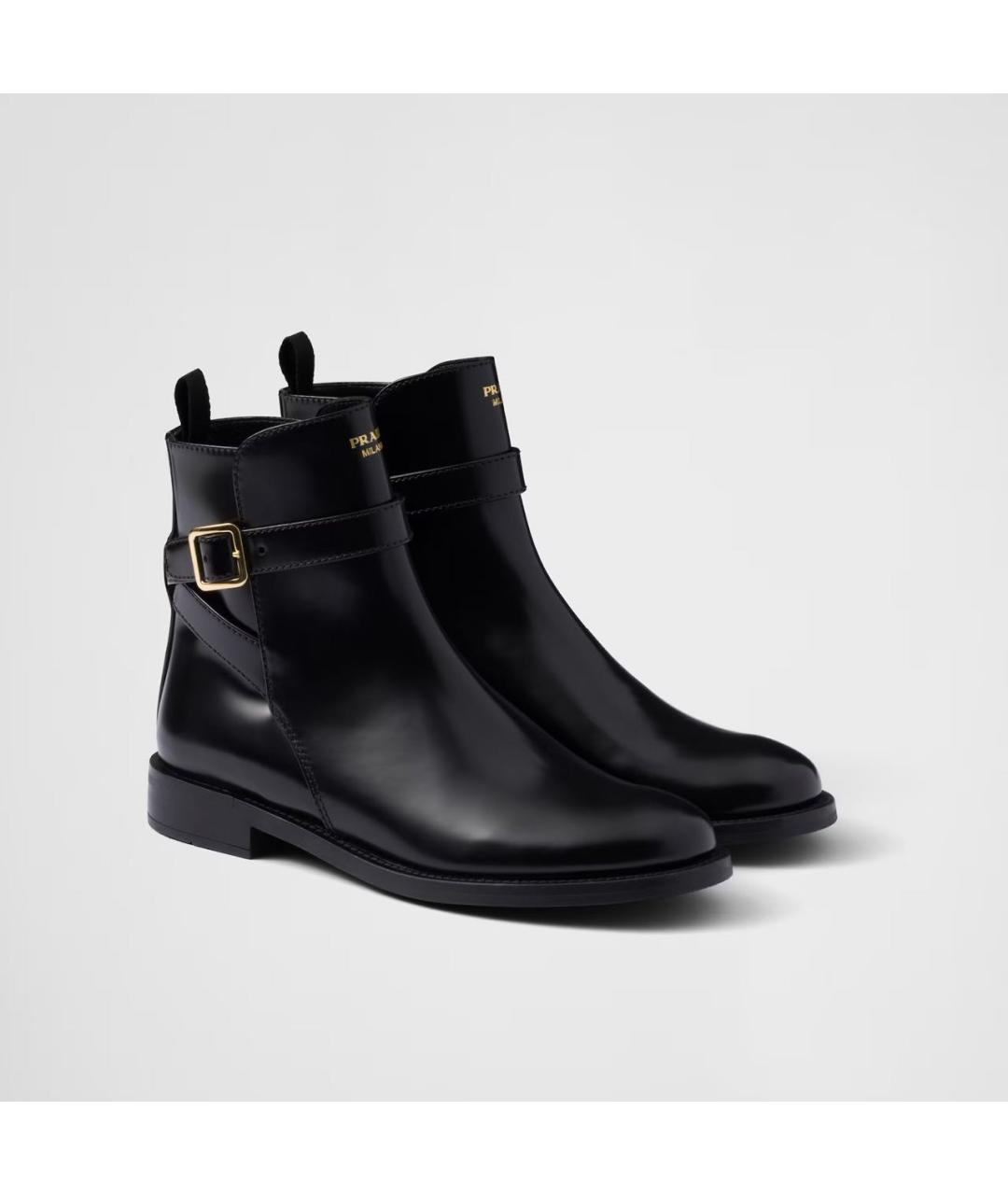 PRADA Черные кожаные ботинки, фото 2