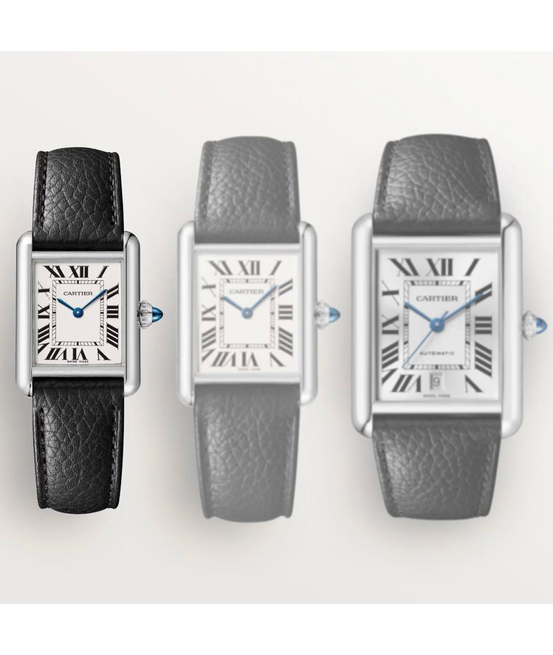 CARTIER Черные часы, фото 4