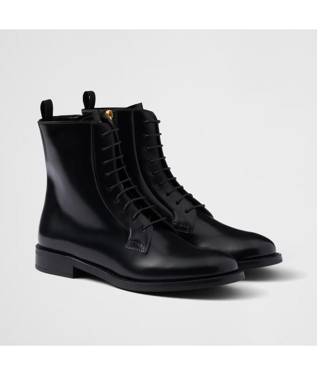 PRADA Черные кожаные ботинки, фото 2