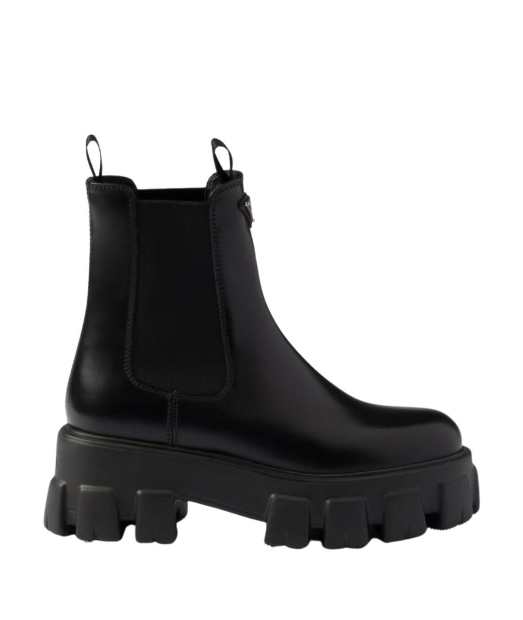 PRADA Черные кожаные ботинки, фото 1