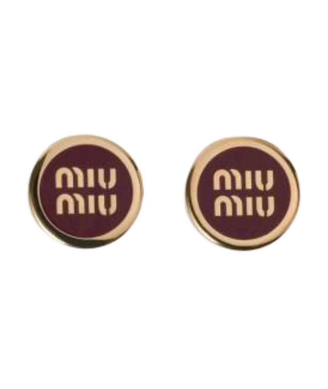 MIU MIU Золотые металлические серьги, фото 2