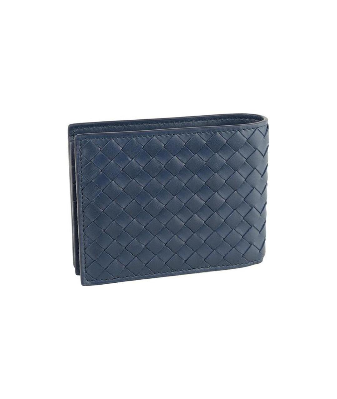 BOTTEGA VENETA Синий кожаный кошелек, фото 2