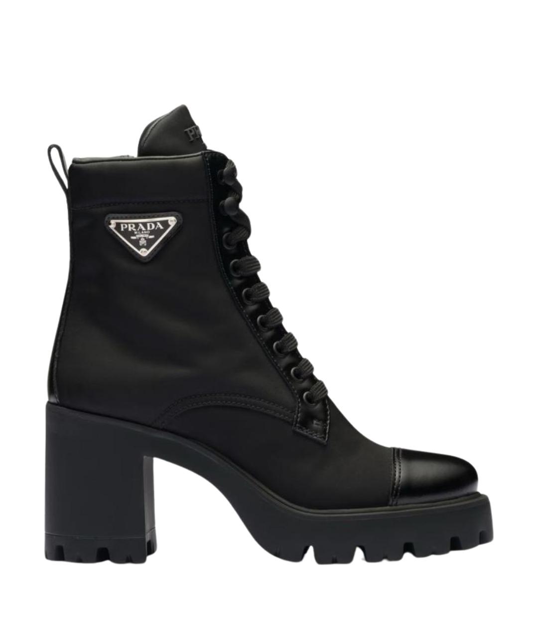 PRADA Черные кожаные ботильоны, фото 1