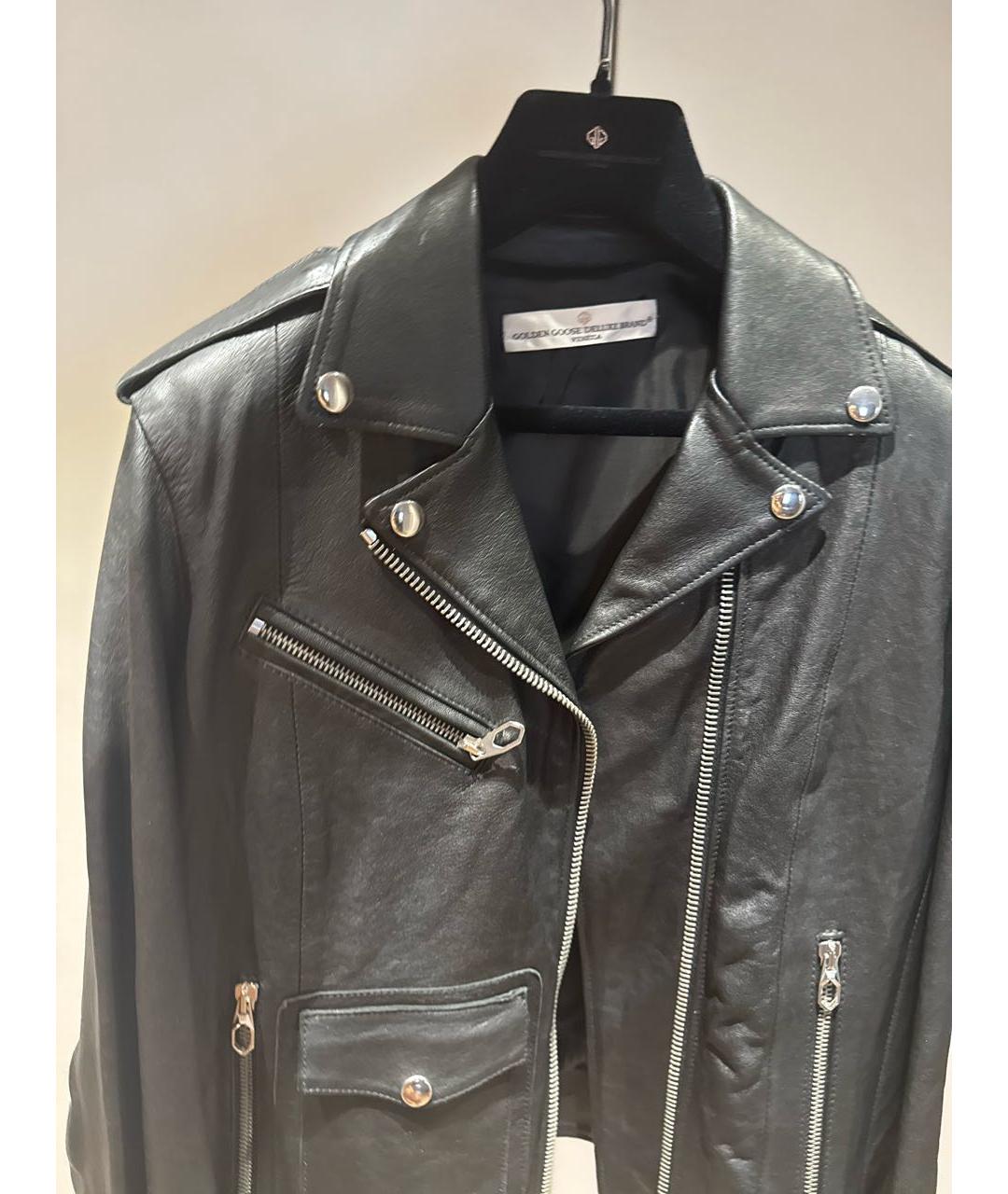 GOLDEN GOOSE DELUXE BRAND Черная кожаная куртка, фото 4