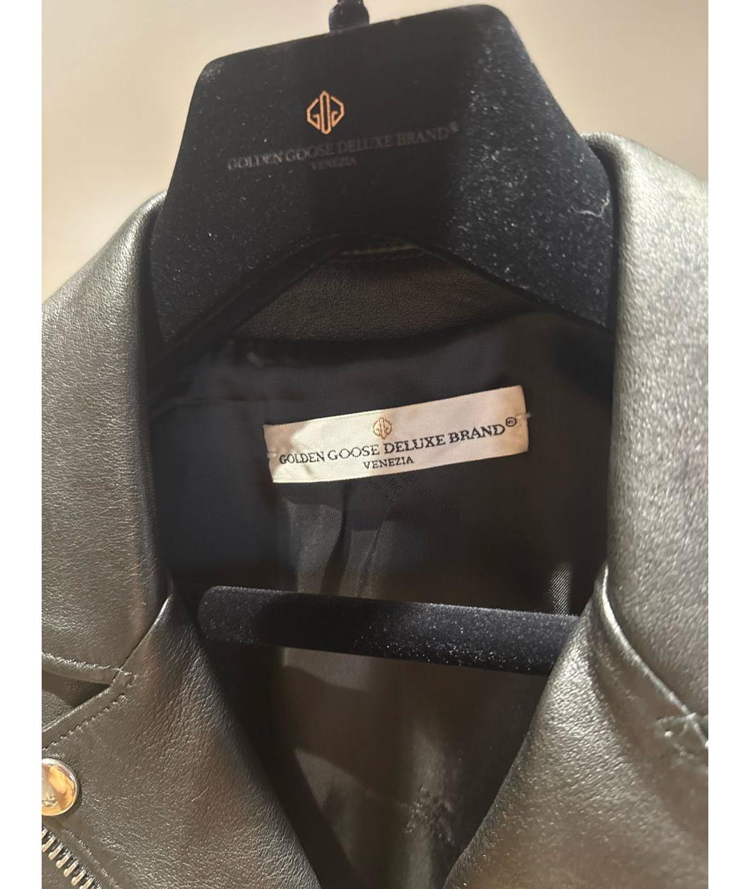 GOLDEN GOOSE DELUXE BRAND Черная кожаная куртка, фото 3