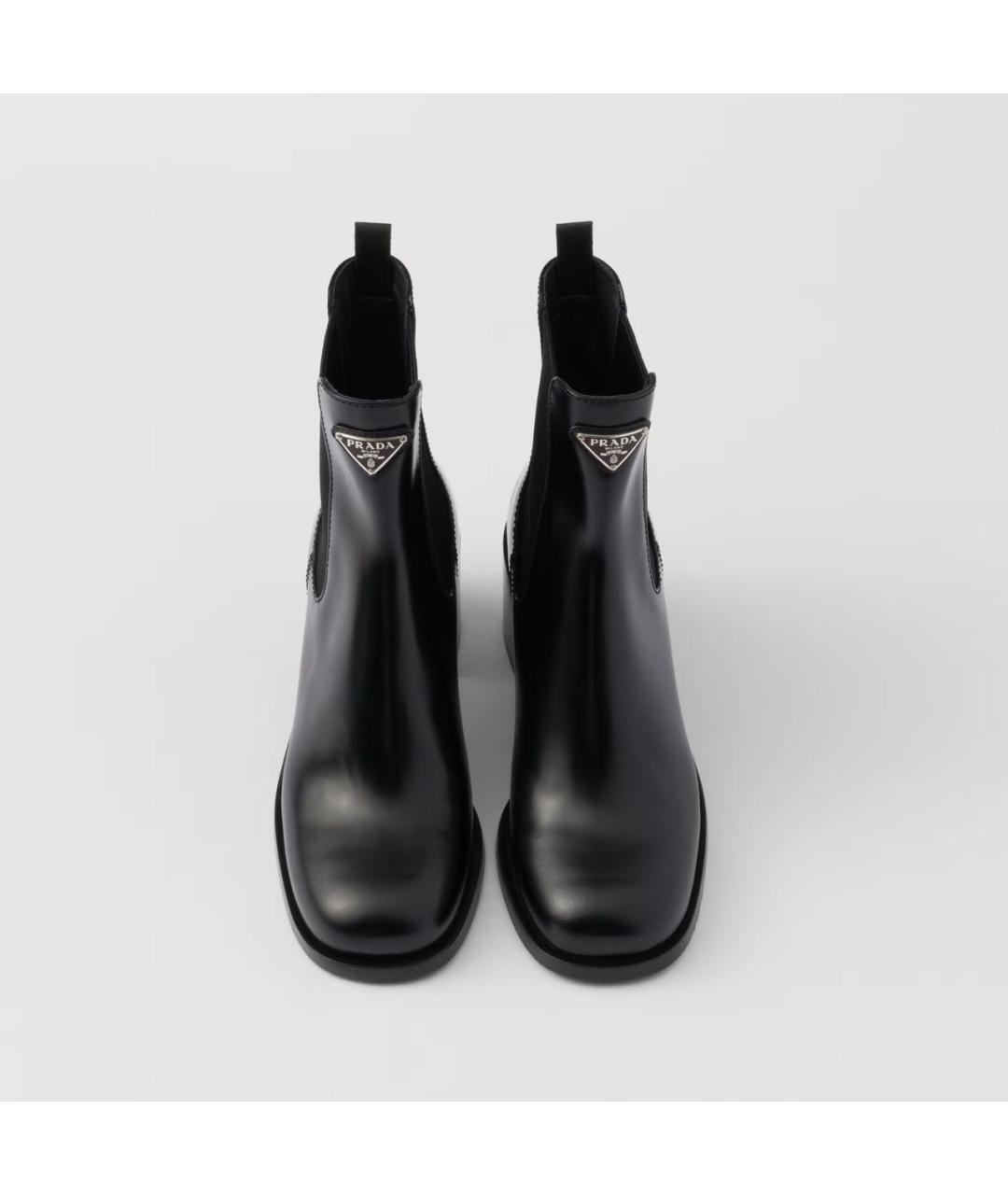 PRADA Черные кожаные ботинки, фото 4