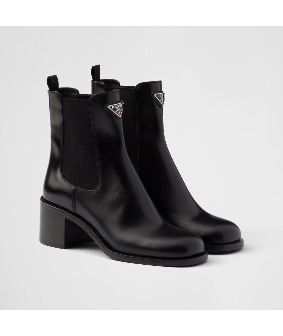 PRADA Черные кожаные ботинки, фото 7
