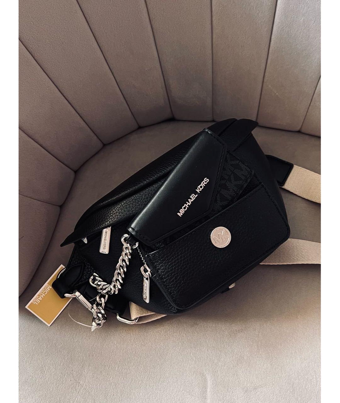 MICHAEL KORS Черная кожаная поясная сумка, фото 6