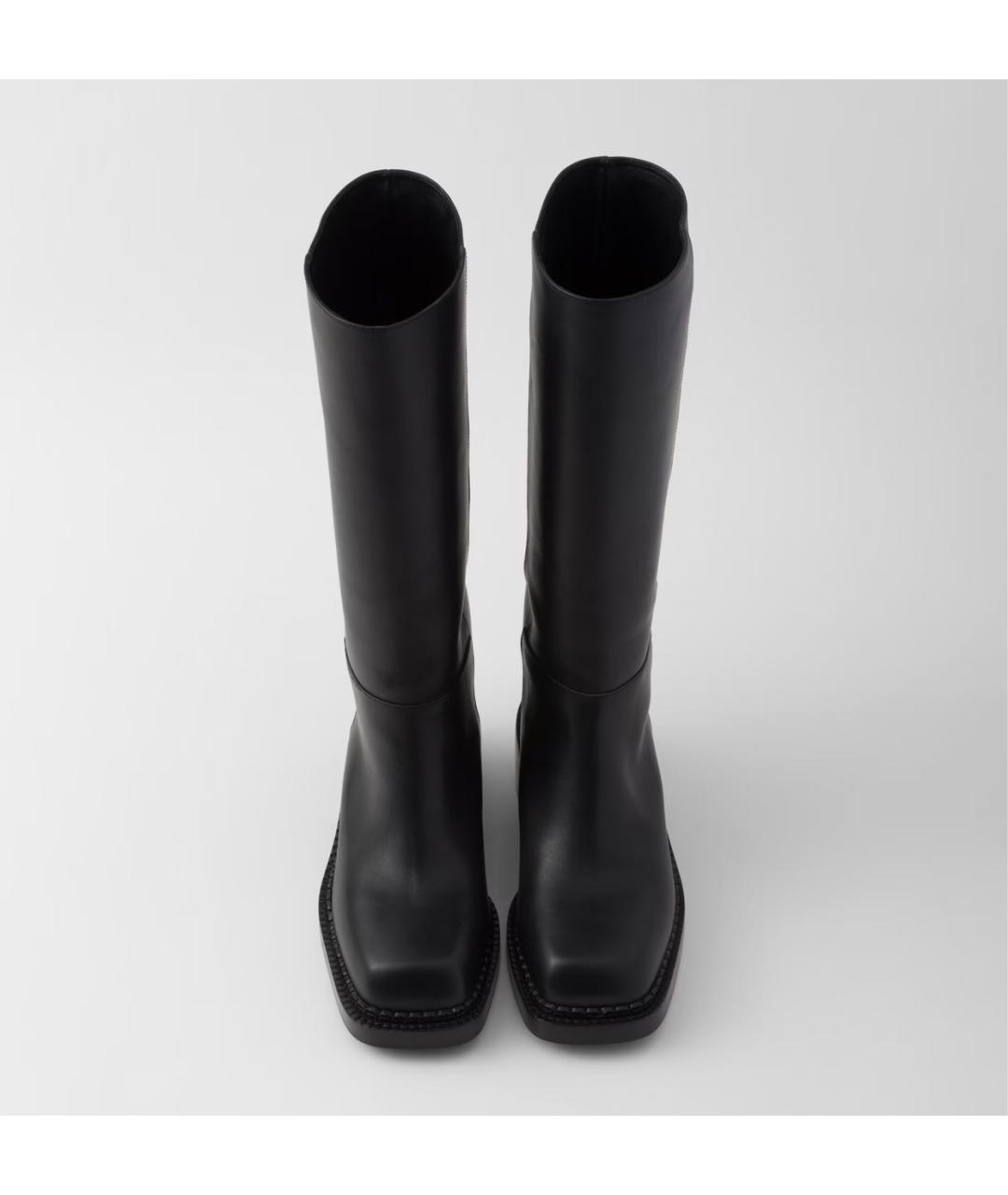 PRADA Черные кожаные сапоги, фото 3