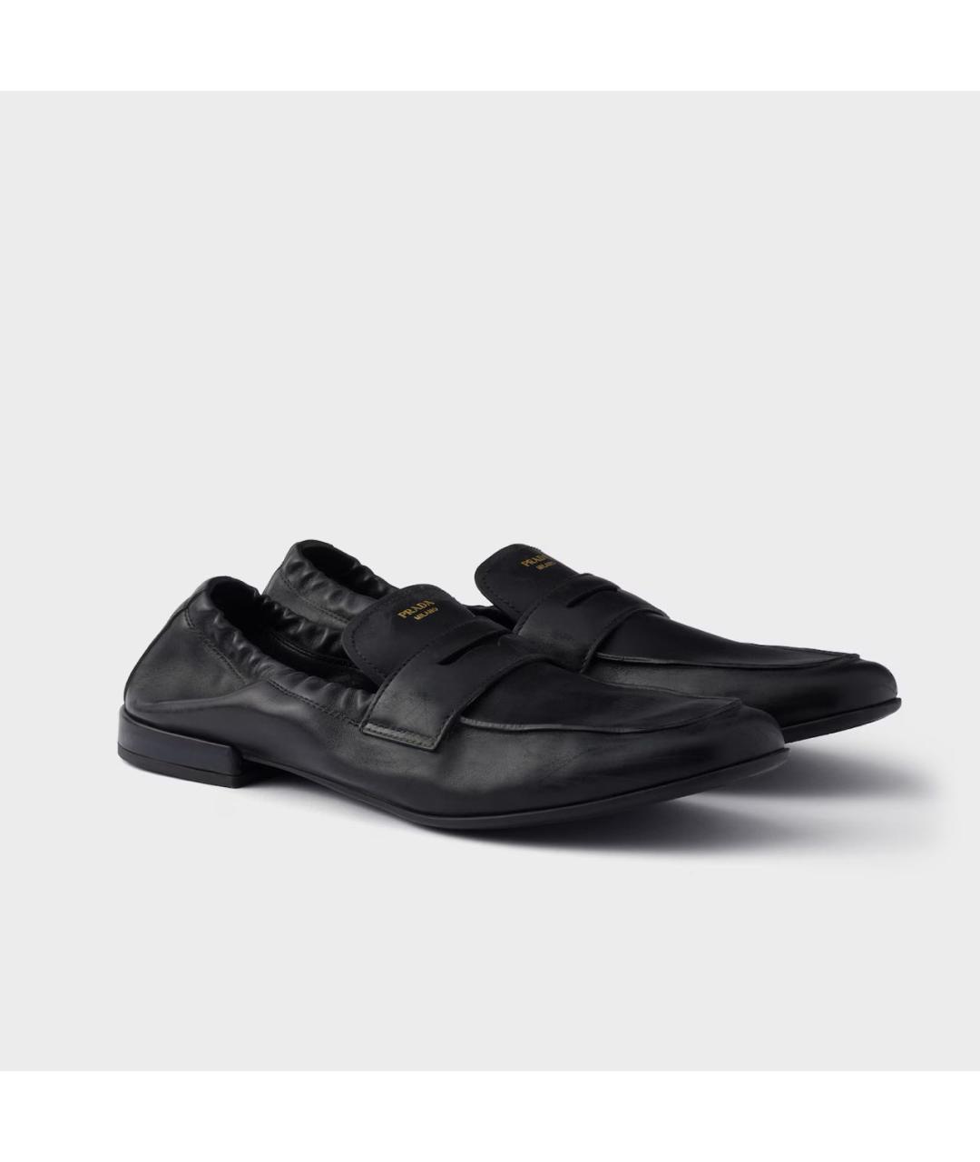 PRADA Черные кожаные мокасины, фото 5