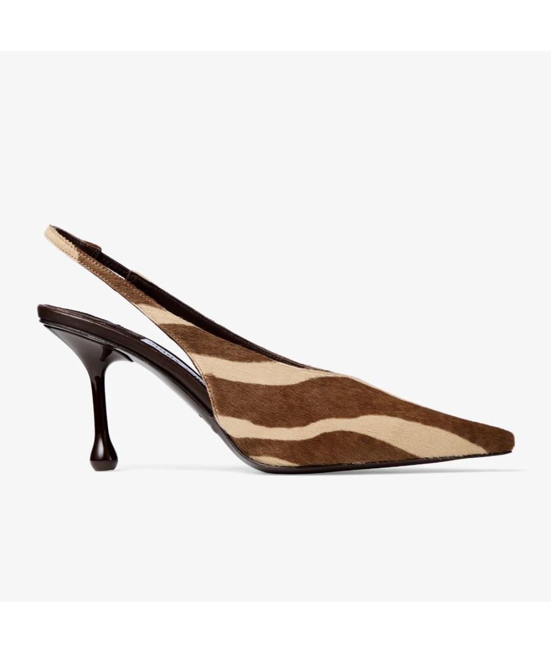 JIMMY CHOO Коричневые кожаные босоножки, фото 6