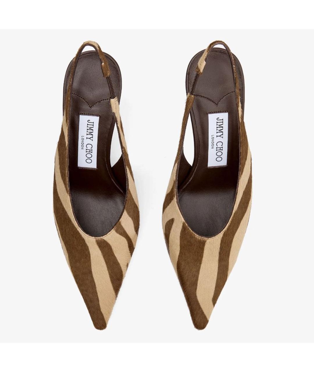 JIMMY CHOO Коричневые кожаные босоножки, фото 4