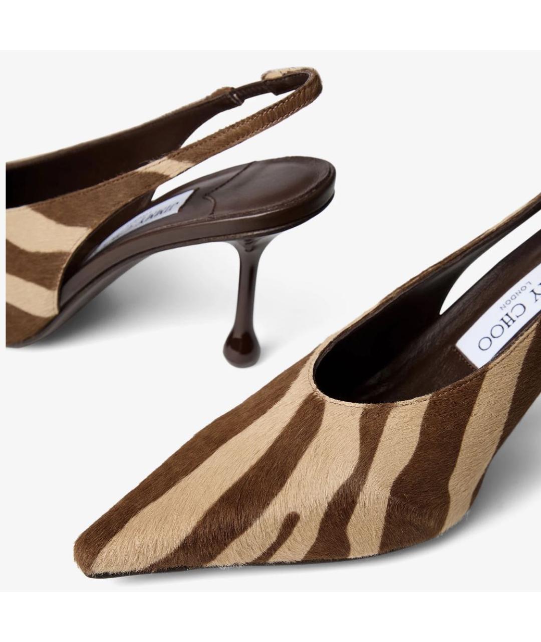 JIMMY CHOO Коричневые кожаные босоножки, фото 3