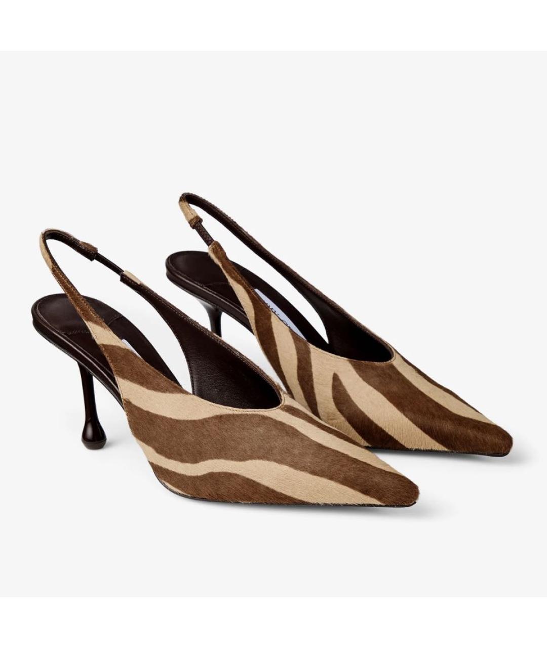 JIMMY CHOO Коричневые кожаные босоножки, фото 2