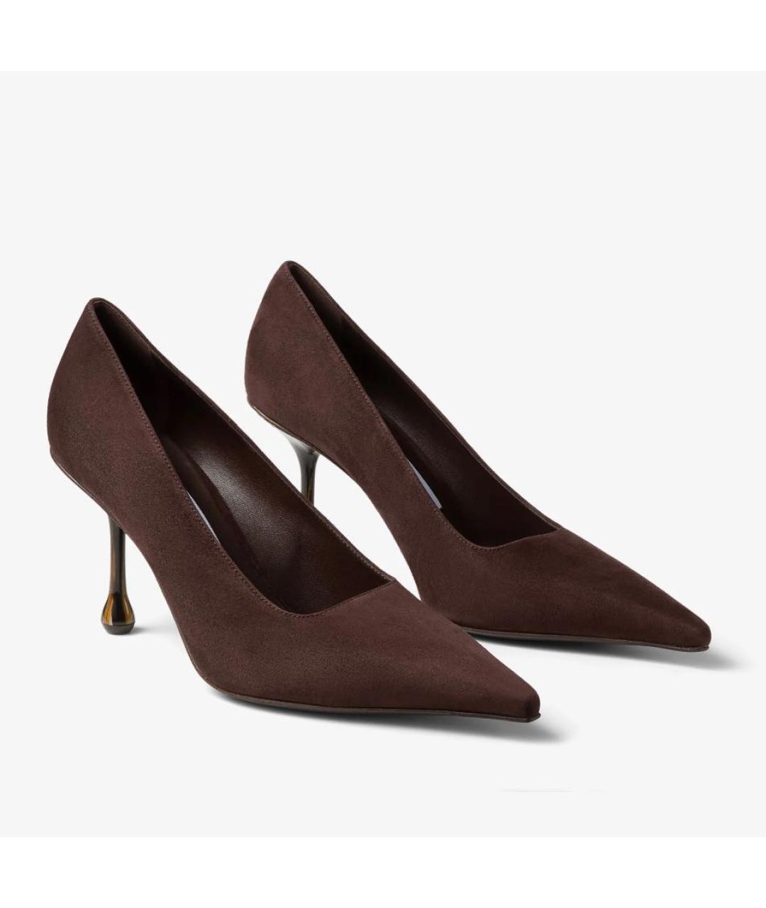 JIMMY CHOO Коричневые замшевые туфли, фото 3