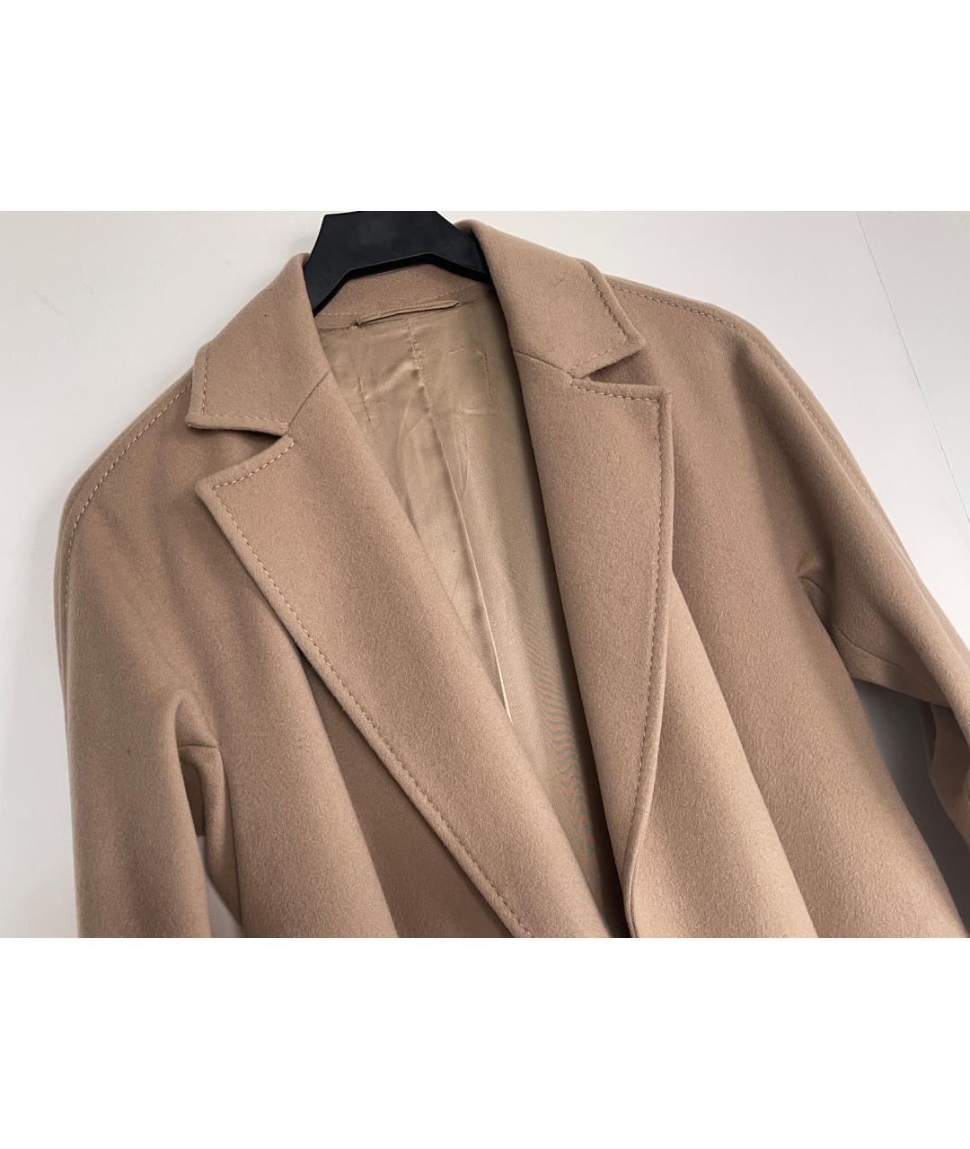 MAX MARA Бежевое шерстяное пальто, фото 8