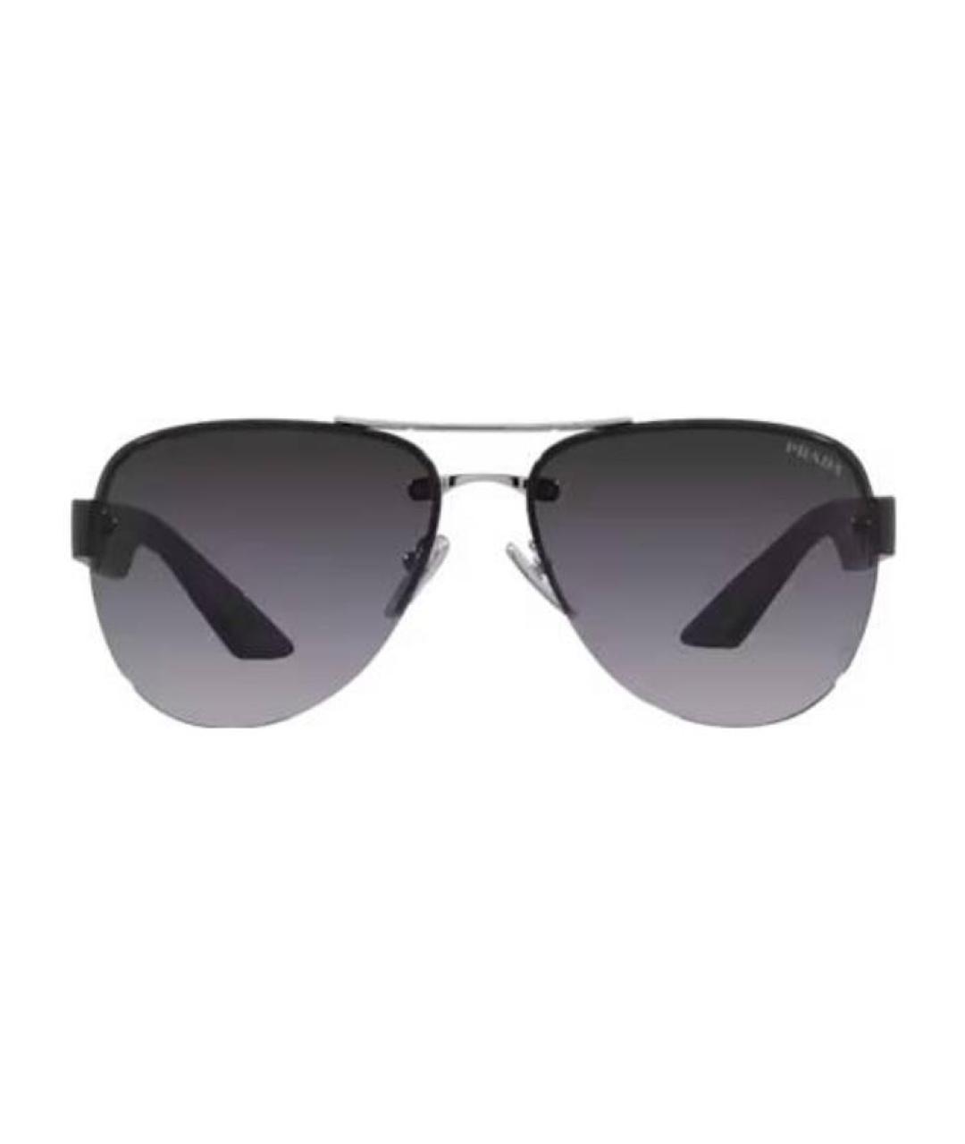 PRADA Черные металлические солнцезащитные очки, фото 1